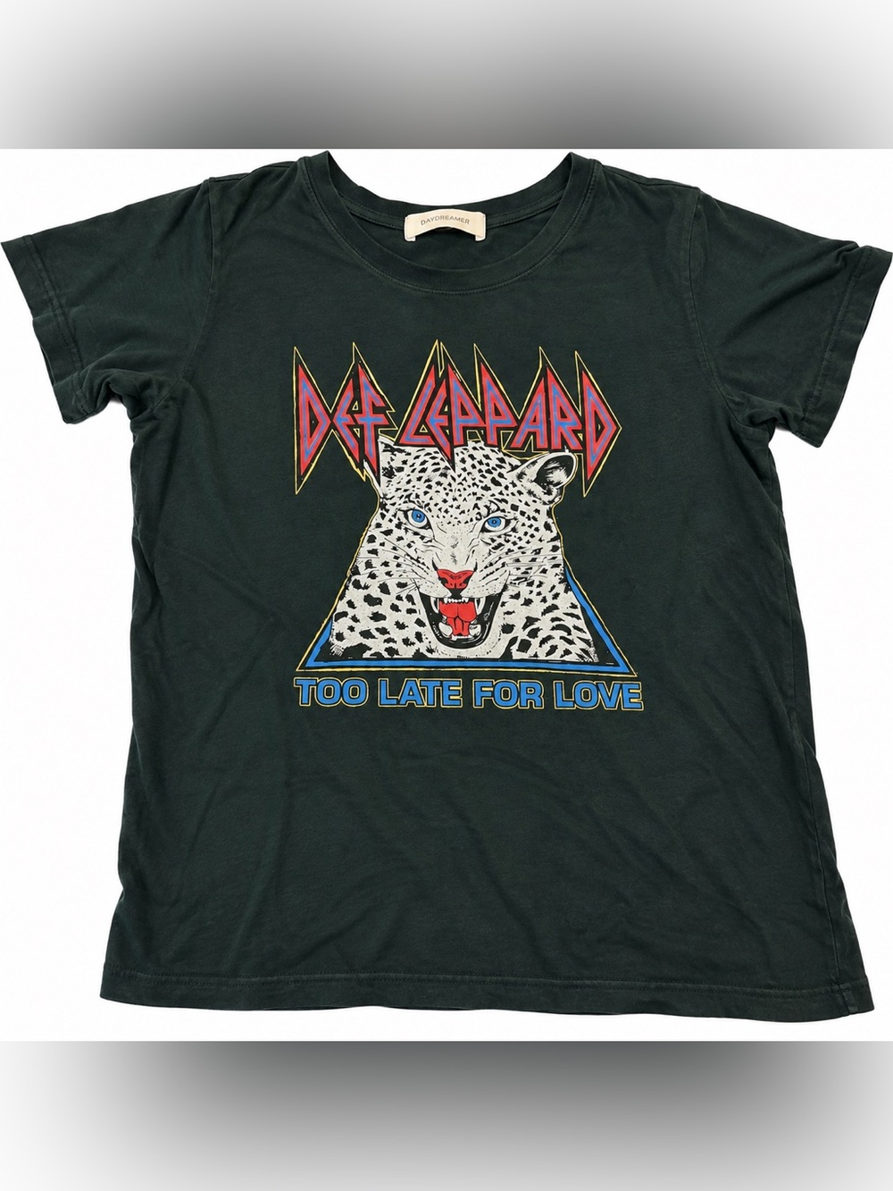 Daydreamer Def Leppard Too Late For Love Graphic Band Tee Black M